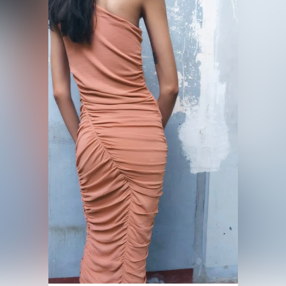 Draped Knit Dress Dusty Pink
